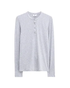 Filippa K Soft Rib Henley Light Grey