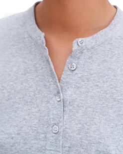 Filippa K Soft Rib Henley Light Grey