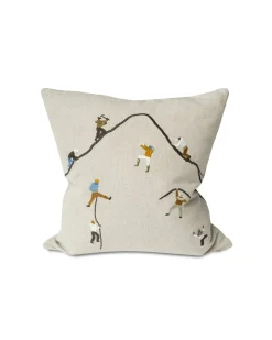 Fine Little Day Mountain Climbers Embroidered Cushion Cover