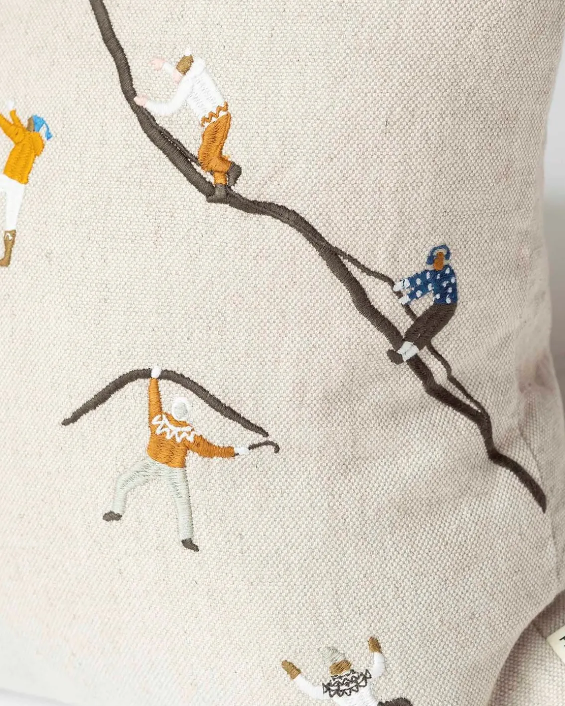 Fine Little Day Mountain Climbers Embroidered Cushion Cover