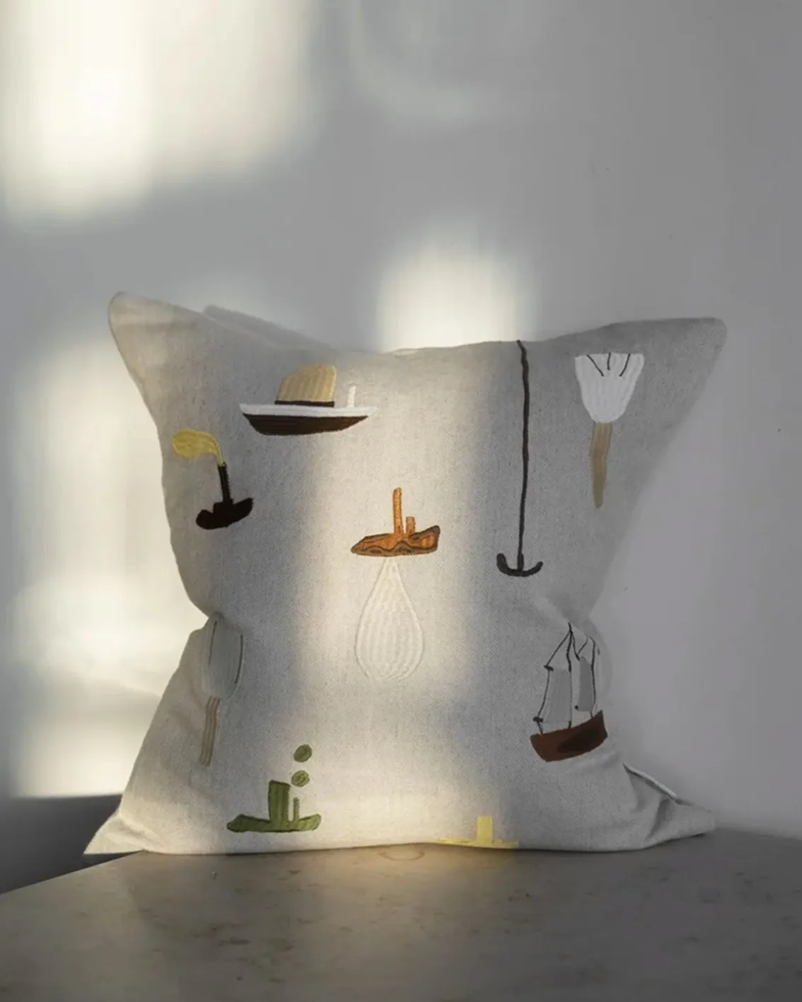 Fine Little Day Sail With Me Embroidered Cushion Cover