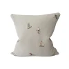 Fine Little Day Skiers Embroidered Cushion Cover