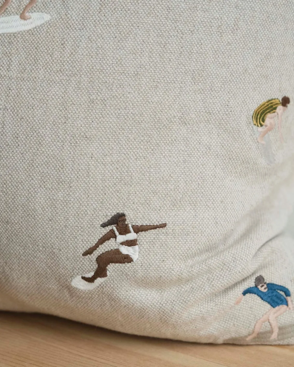 Fine Little Day Surfers Embroidered Cushion Cover