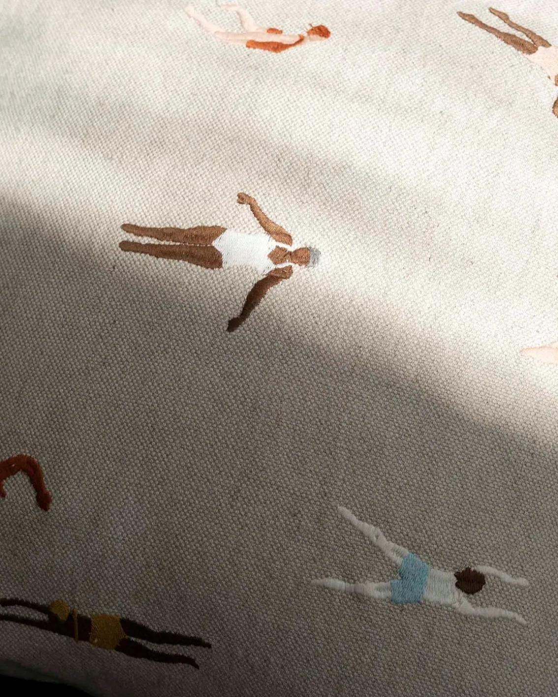 Fine Little Day Swimmers Embroidered Cushion Cover