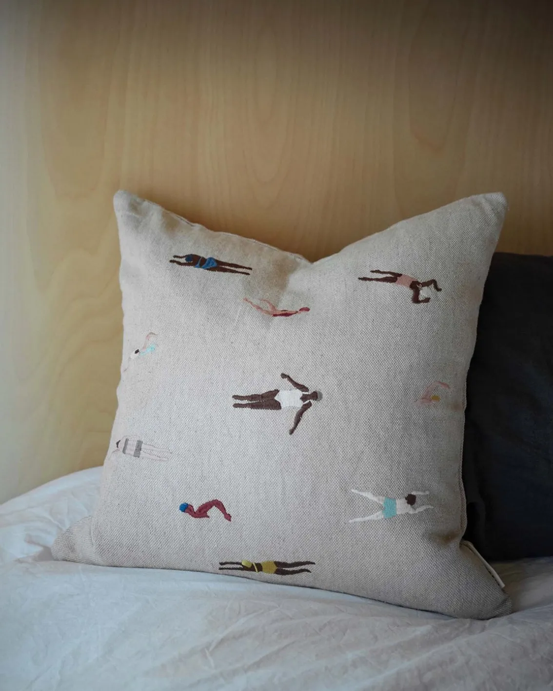 Fine Little Day Swimmers Embroidered Cushion Cover