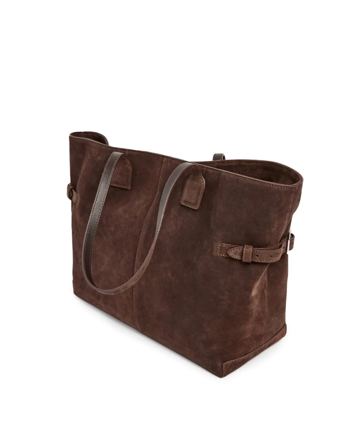 Flattered Lesley Tote Suede Chocolate