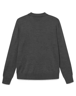 Forét Base Merino Polo Knit Dark Grey Melangé