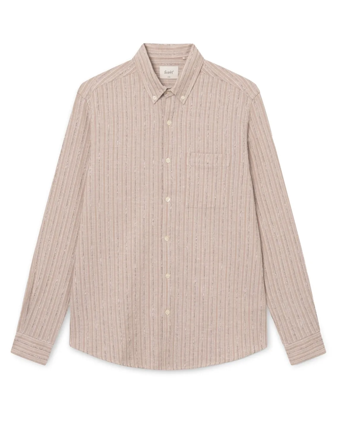 Forét Camp Linen Shirt Khaki Stripe
