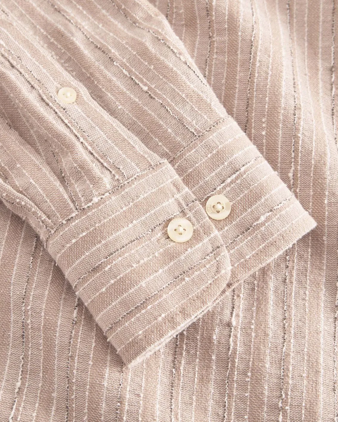 Forét Camp Linen Shirt Khaki Stripe