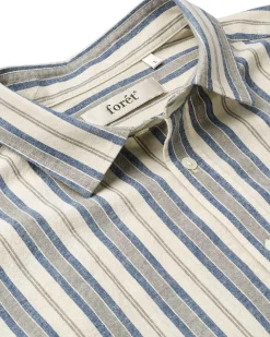Forét Cosmos Linen Shirt Blue Stripe