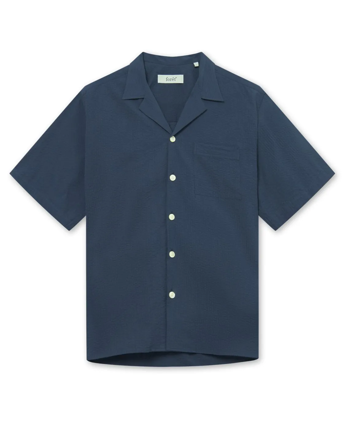 Forét Hush Seersucker Shirt Navy