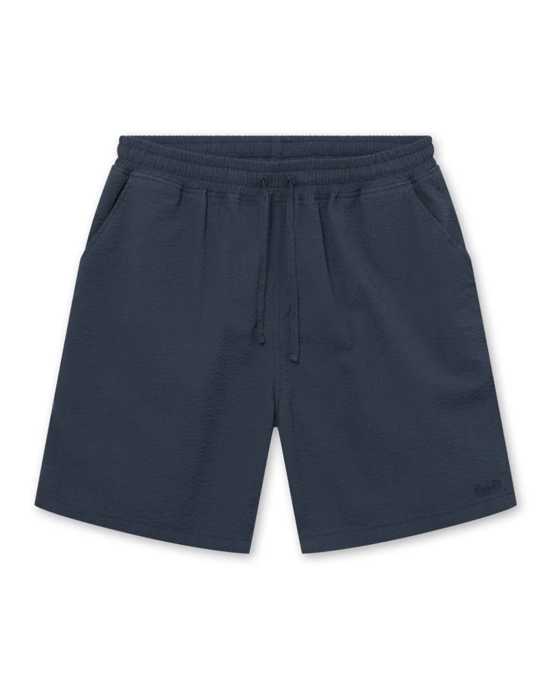 Forét Hush Seersucker Shorts Navy