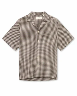 Forét Hush Twill Short Sleeve Shirt Brown Check