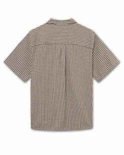 Forét Hush Twill Short Sleeve Shirt Brown Check