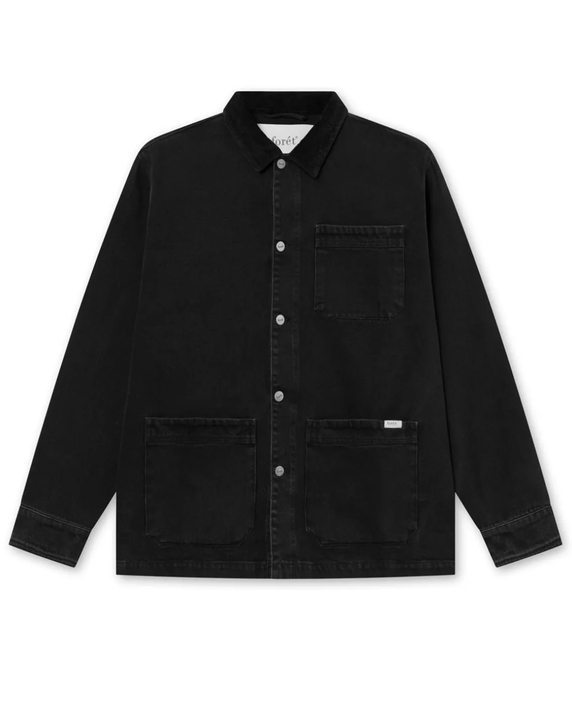 Forét Rowan Overshirt Washed Black Denim