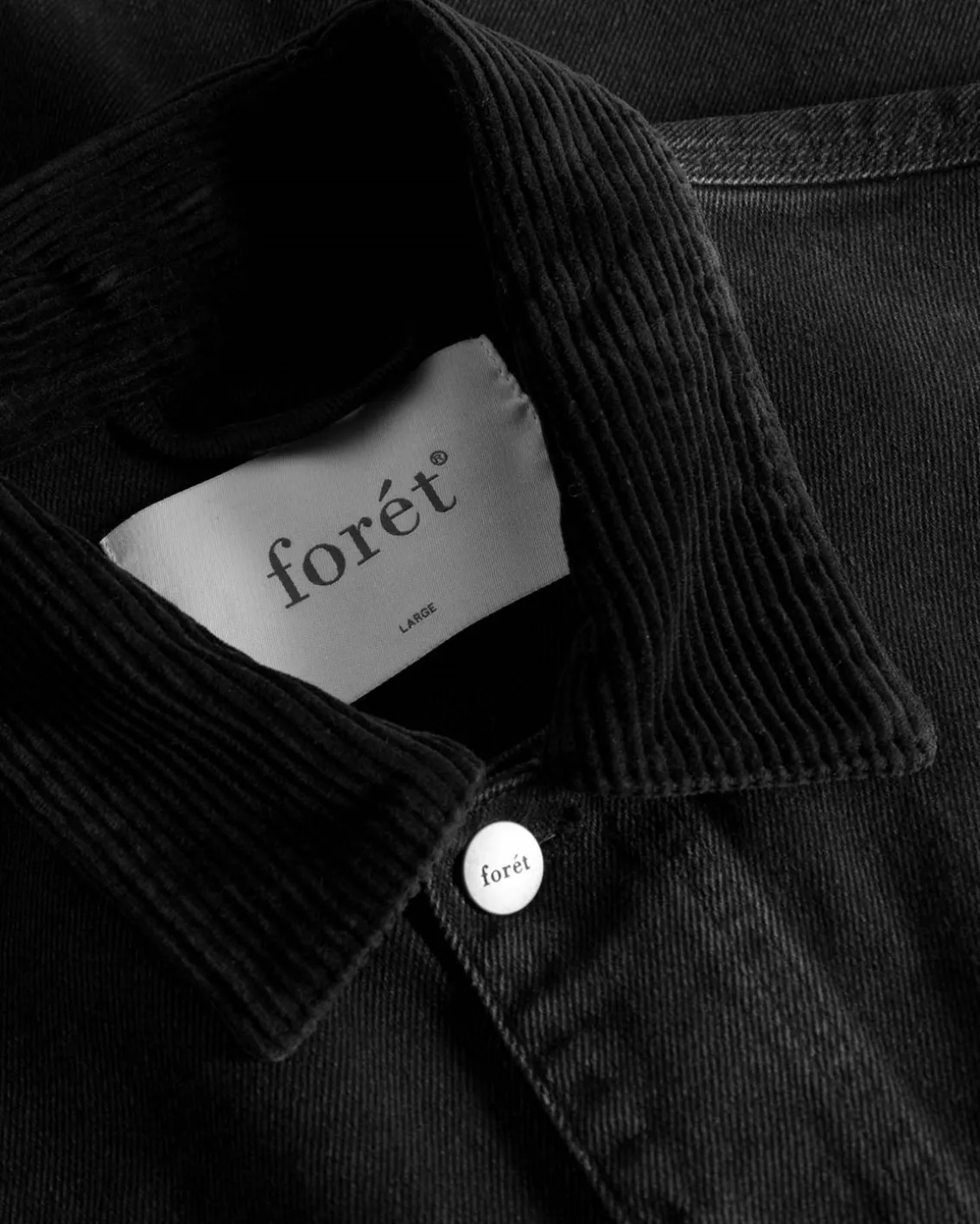 Forét Rowan Overshirt Washed Black Denim