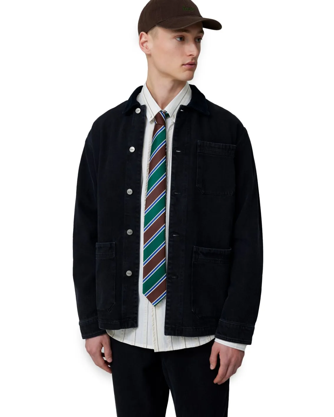 Forét Rowan Overshirt Washed Black Denim