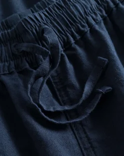 Forét Serene Linen Shorts Navy