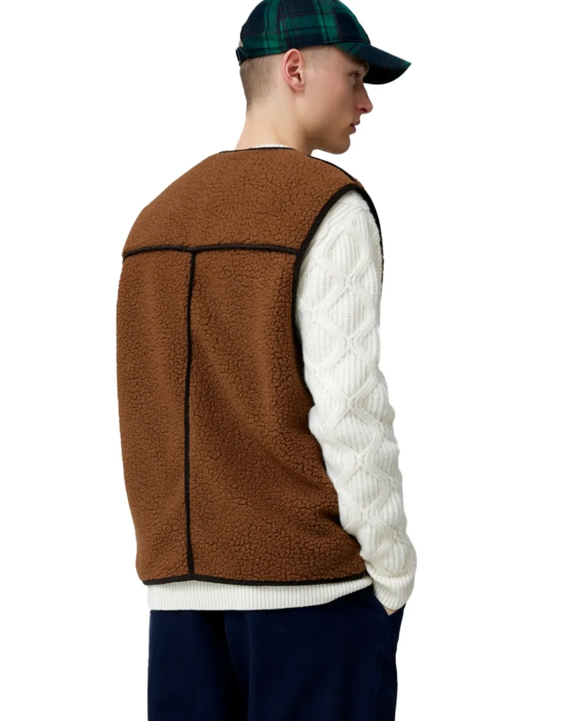 Forét Tulip Sherpa Fleece Vest Brown