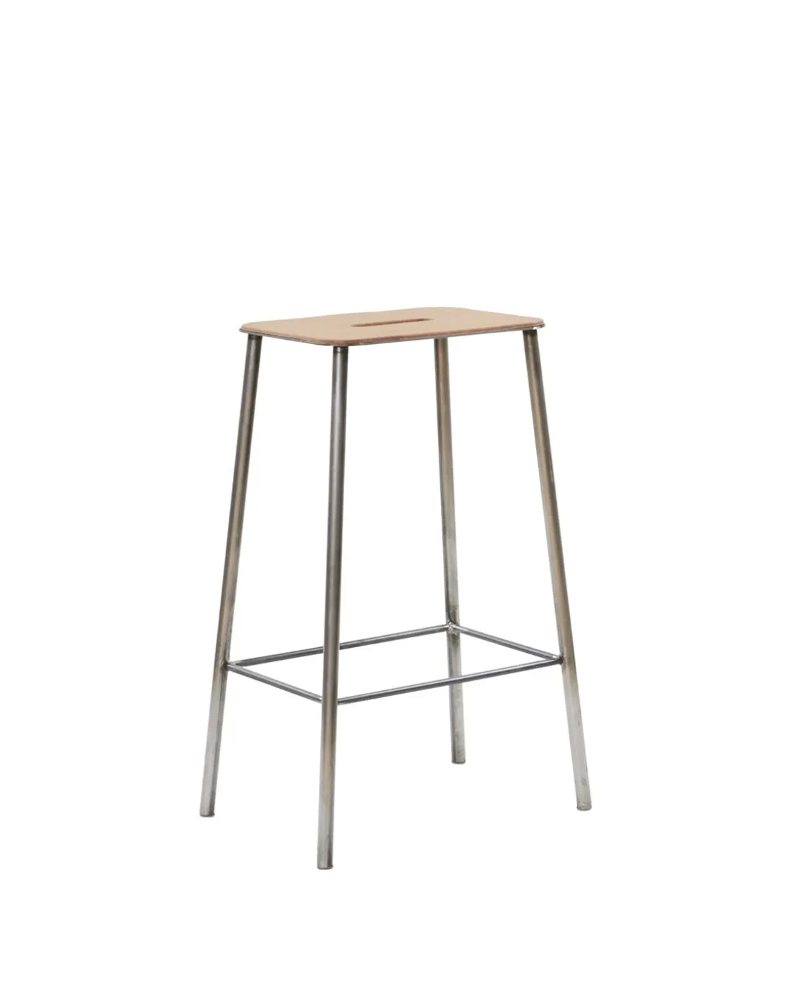 Frama Adam Stool H65 Natural Leather/Raw steel