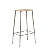 Frama Adam Stool H76 Natural leather/raw steel