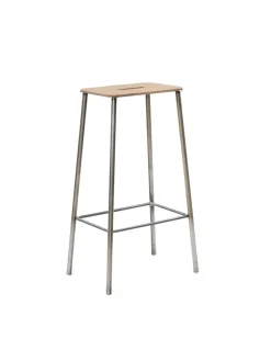 Frama Adam Stool H76 Natural leather/raw steel