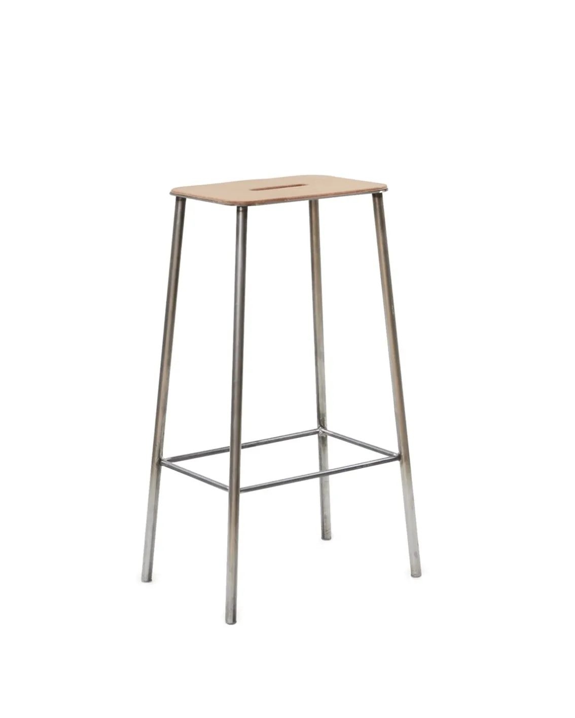 Frama Adam Stool H76 Natural leather/raw steel