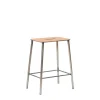 Frama Adam Stool Natural Leather/raw steel