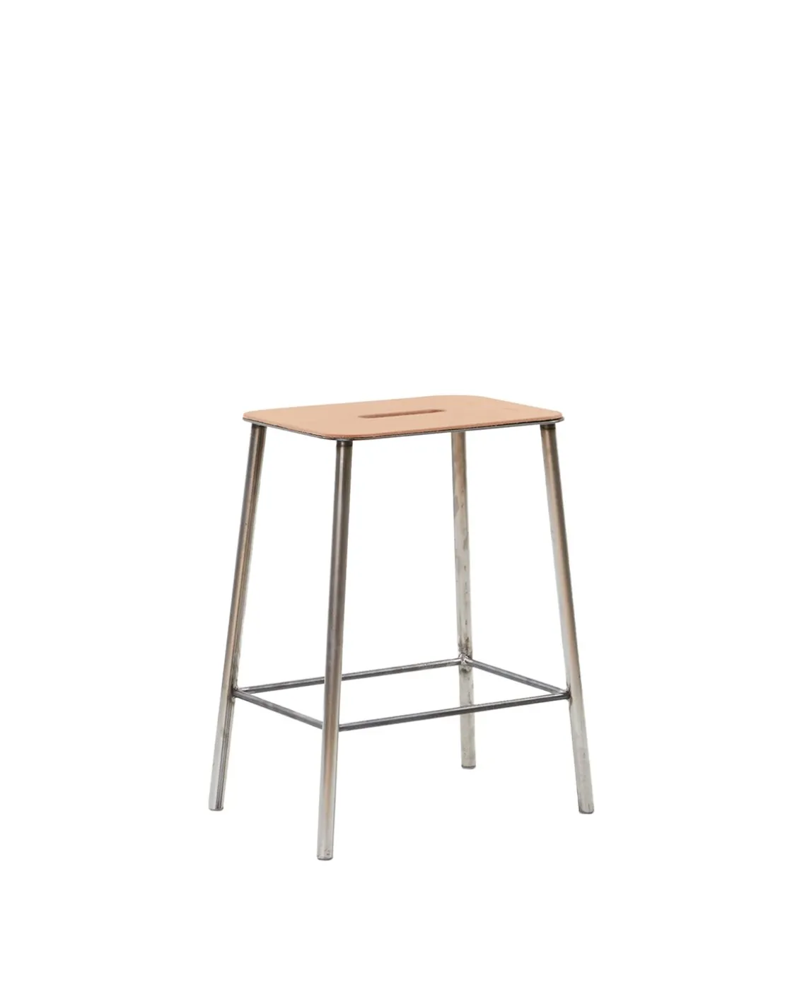 Frama Adam Stool Natural Leather/raw steel