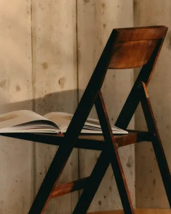 Frama Folding Flat Chair Dark Brown Birch