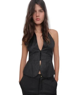 Gimaguas Ring Top Grey Pinstripe
