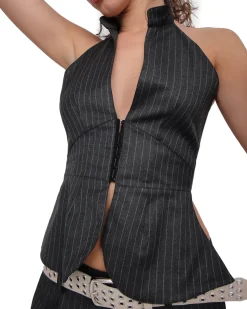 Gimaguas Ring Top Grey Pinstripe