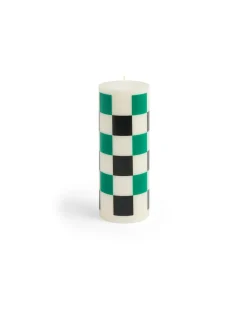 HAY Column Candle M Off White/Green/Black Check
