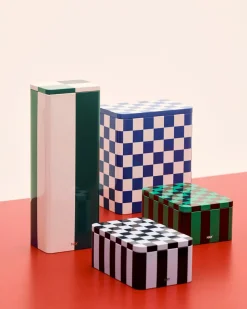 HAY Tin Container Slim Green Off White