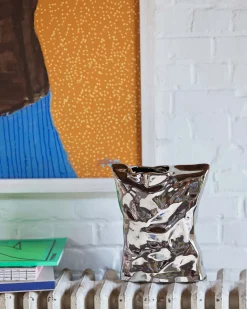 HK Living Bag Of Crisps Vase Crome