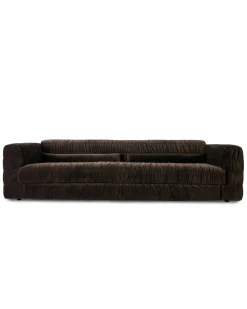 HK Living Club Couch Royal Velvet Dark Brown