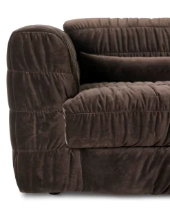 HK Living Club Couch Royal Velvet Dark Brown