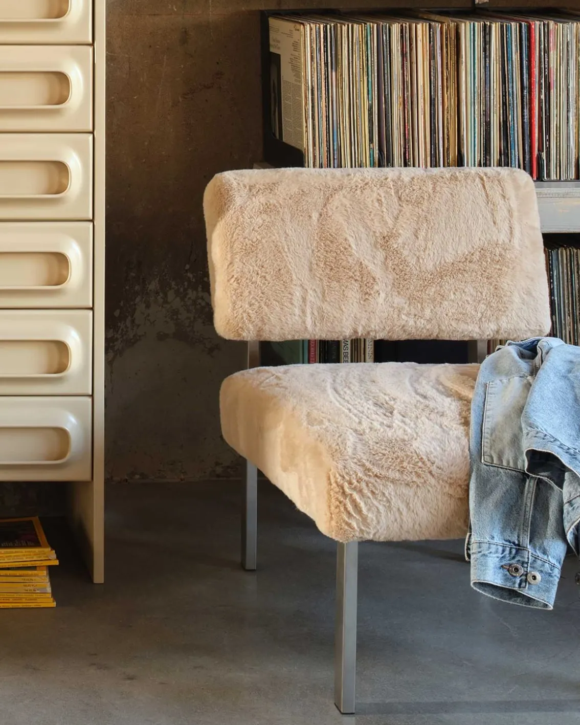 HK Living Furry Fauteuil Champagne