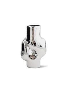 HK Living Gleam Glass High Vase Chrome