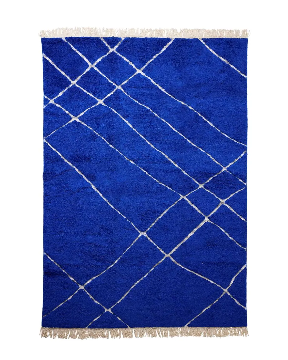 HK Living Hand Knotted Woolen Rug Cobalt