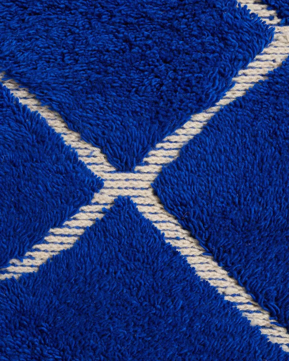 HK Living Hand Knotted Woolen Rug Cobalt