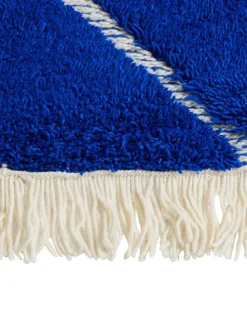 HK Living Hand Knotted Woolen Rug Cobalt