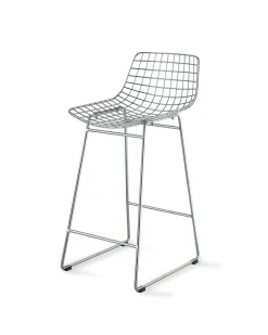 HK Living Metal Wire Bar Stool Silver