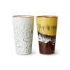 HK Living 70S Ceramics Latte Mugs Set Of 2 Brine