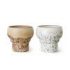 HK Living 70S Ceramics Lungo Mugs Set Of 2 Coral