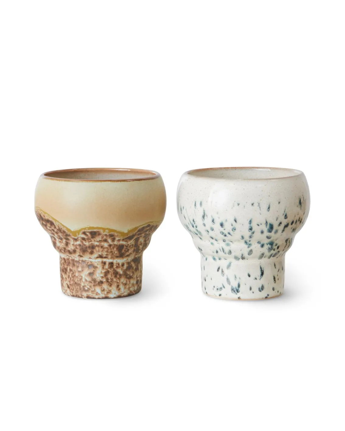 HK Living 70S Ceramics Lungo Mugs Set Of 2 Coral