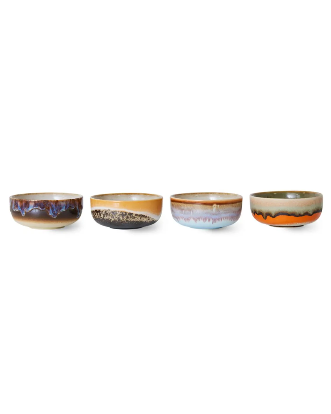 HK Living 70S Ceramics Tapas Bowls Set Of 4 Crystal