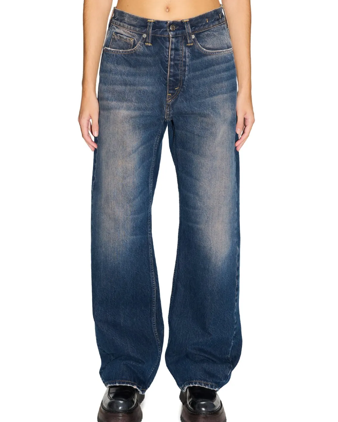 HOPE Criss Loose Fit Jeans Dark Blue Pink