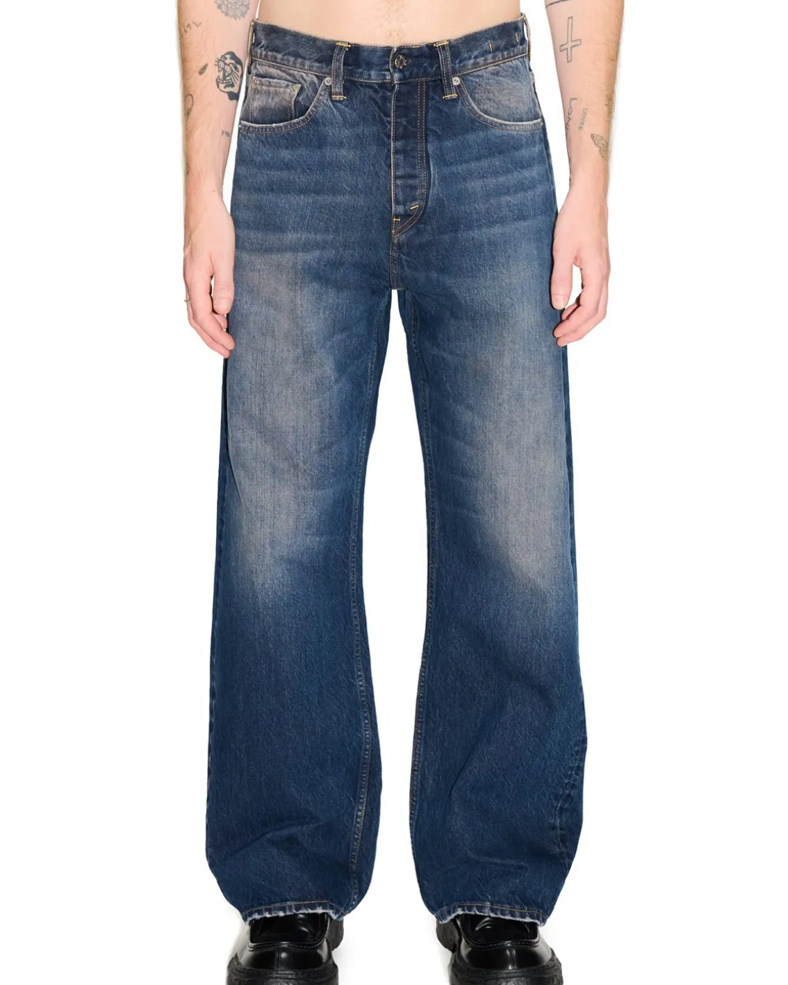 HOPE Criss Loose Fit Jeans Dark Blue Pink