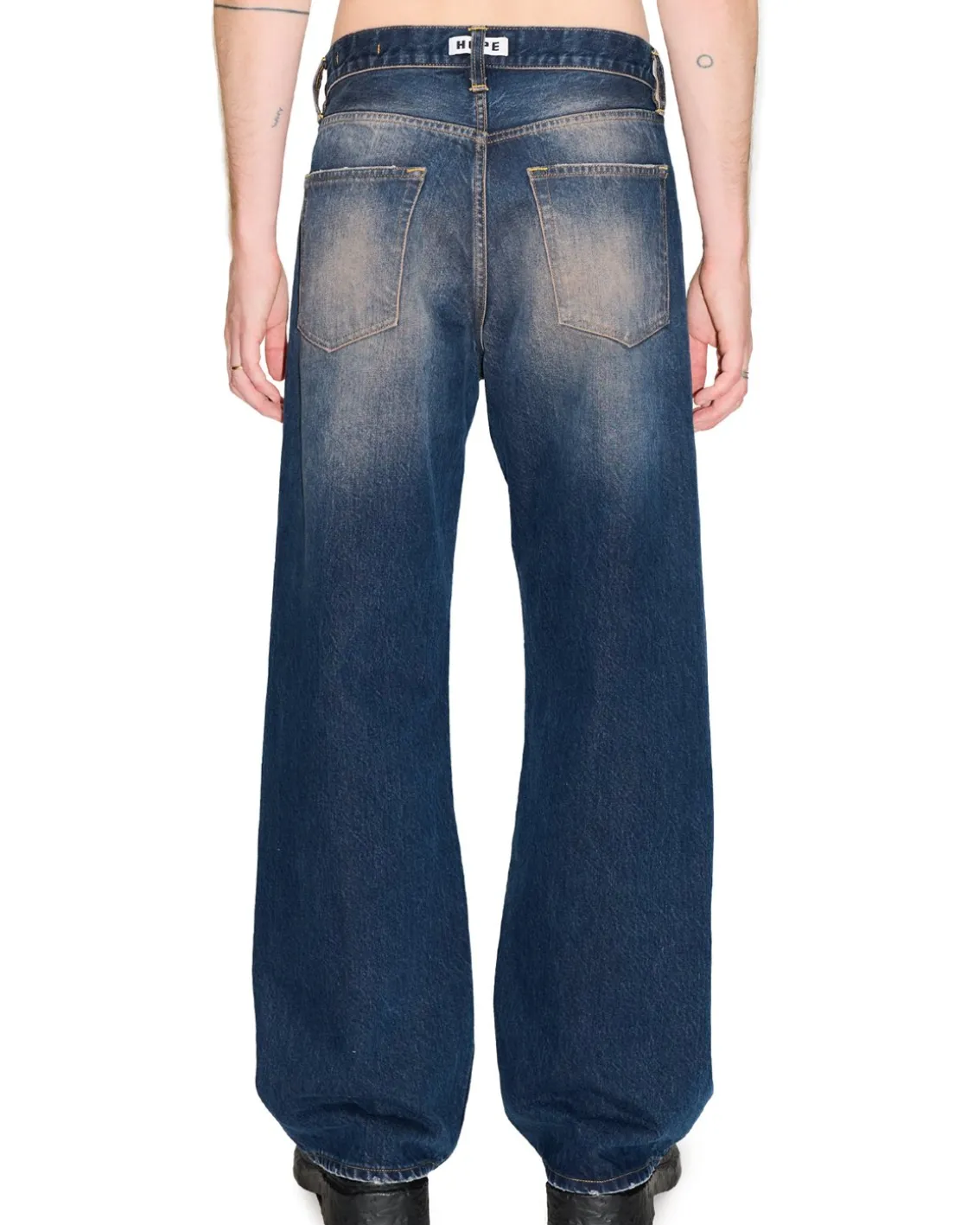 HOPE Criss Loose Fit Jeans Dark Blue Pink